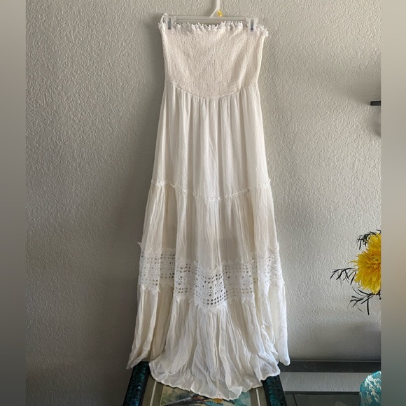 Fortunate One Strapless Maxi Dress White Sz M New with Tags! - Picture 7 of 16